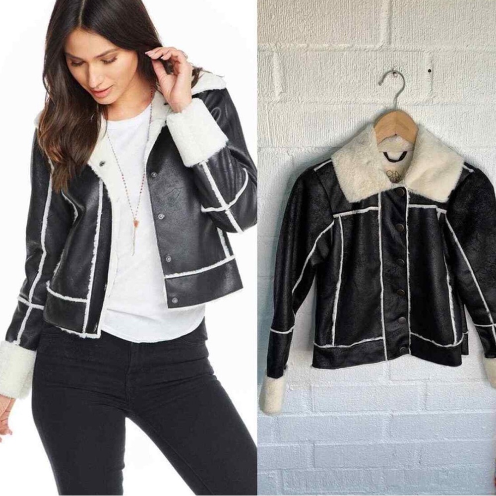 Chaser Faux Fur Lined Button Down Jacket